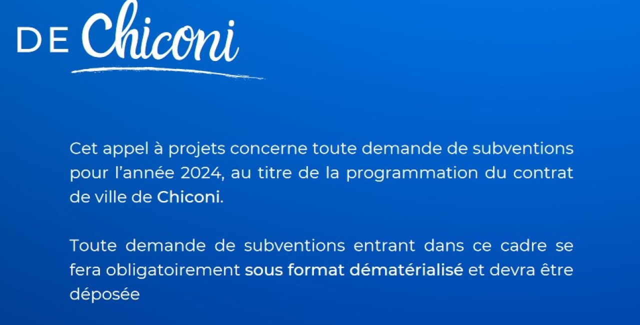 Appel à projet | Contrat de ville de Chiconi 2024